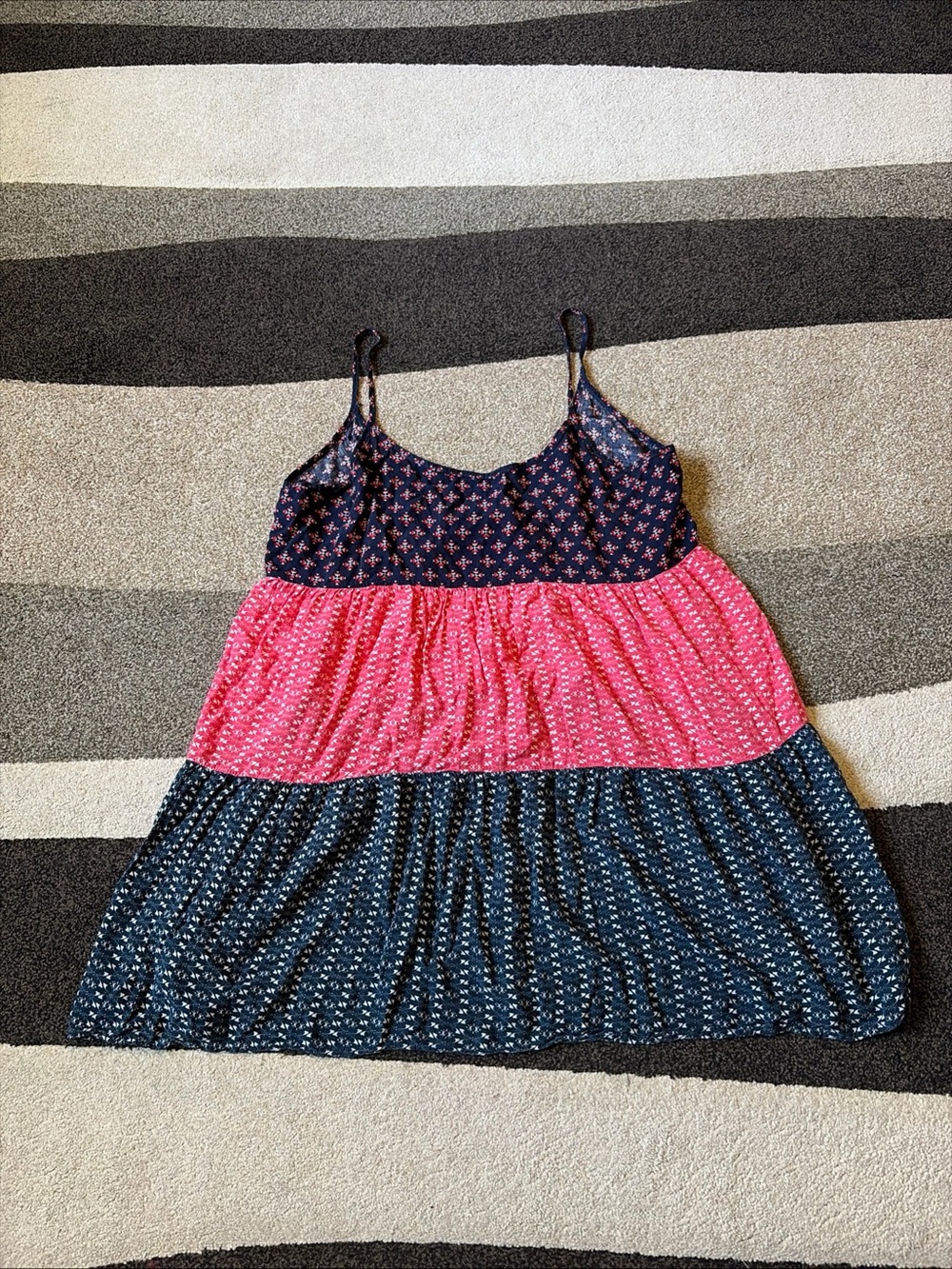 Maude Sz M? Mini Summer Dress Multi-color Spaghetti Strap
